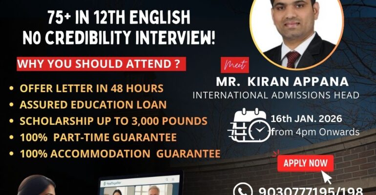 University of Chester virtual session for Indian students – 16 January 2026, hosted by Yes Overseas Careers, Study in UK 2026 event.